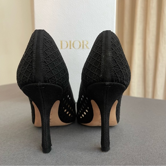 Christian Dior Black Mesh Lace Cannage Pump | Size 7/37 - Picture 4 of 8